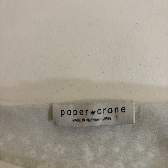 Paper Crane Tank Top Women's Large Green Tiered Boho Sleeveless Shirt Ruffle - Picture 6 of 8